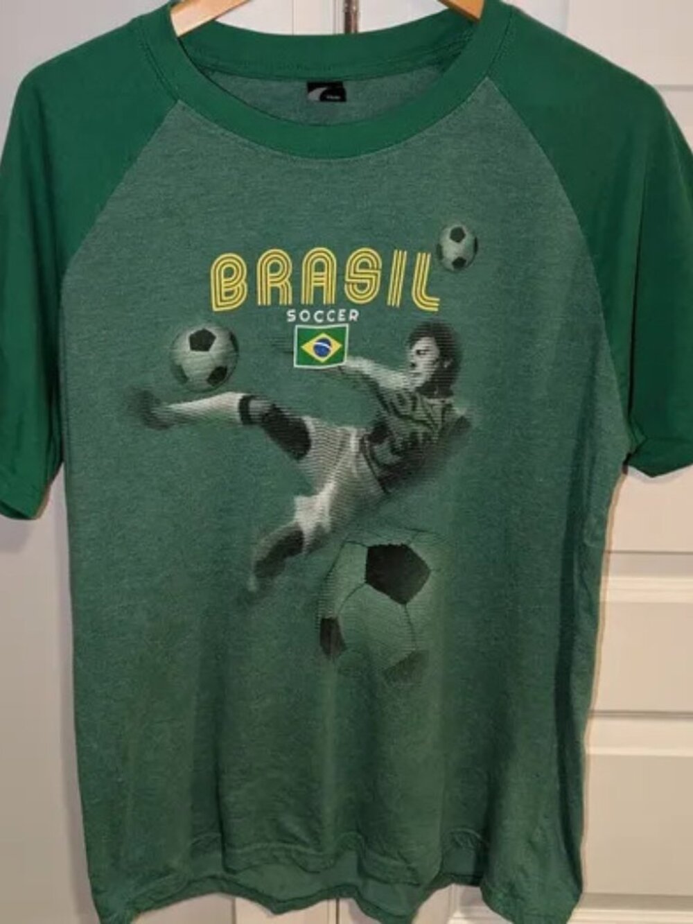 Vintage Brazil Brasil Soccer Futebol Graphic Tee - World Cup - XL
